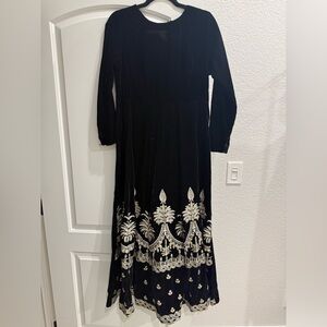 Pakistani brand Ethnic velvet black maxi dress
